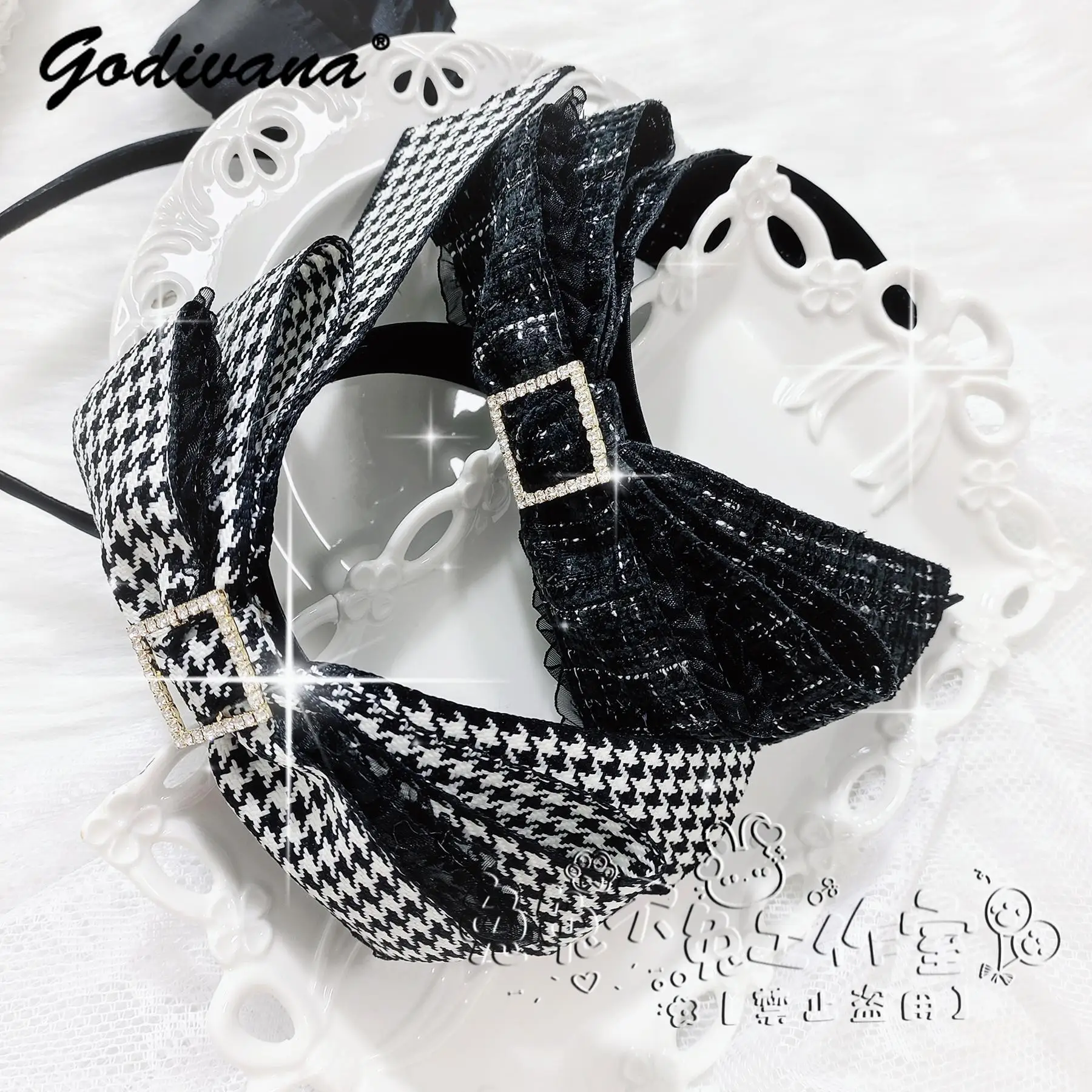 Japanese Mine Series Mass-produced Rhinestone Grid Bow Lace Headband Girl Women's Lolita Headdress Satin Rhinestone Hairband
Japanese Mine Series Mass-produced Rhinestone Grid Bow Lace Headband Girl Women's Lolita Headdress Satin Rhinestone Hairband