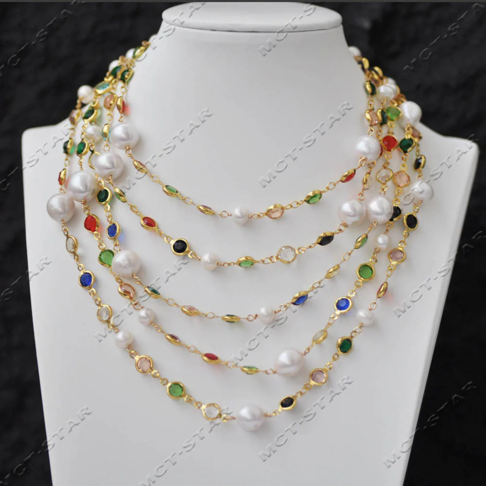 Z14459 75'' 11mm White Round Edison Pearl Multicolor Zircon CZ Chain Long Necklace
Z14459 75'' 11mm White Round Edison Pearl Multicolor Zircon CZ Chain Long Necklace
