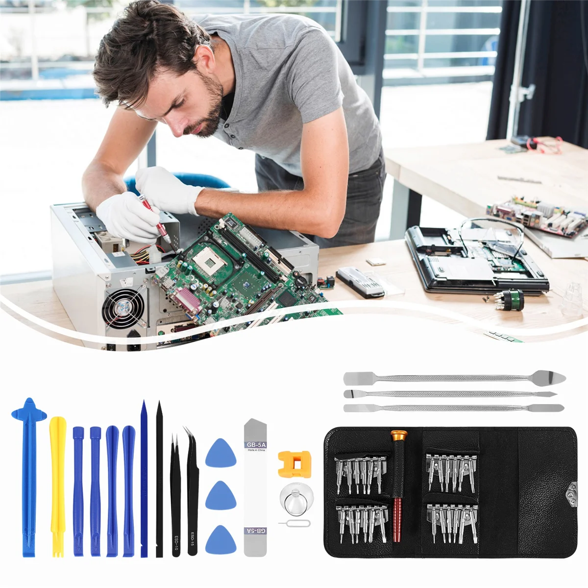 ABKM 45 in 1 Opening LCD Screen Cell Phone Repair Tools Kit for Phone Laptop Watch Glasses Repair Tools Kit
ABKM 45 in 1 Opening LCD Screen Cell Phone Repair Tools Kit for Phone Laptop Watch Glasses Repair Tools Kit