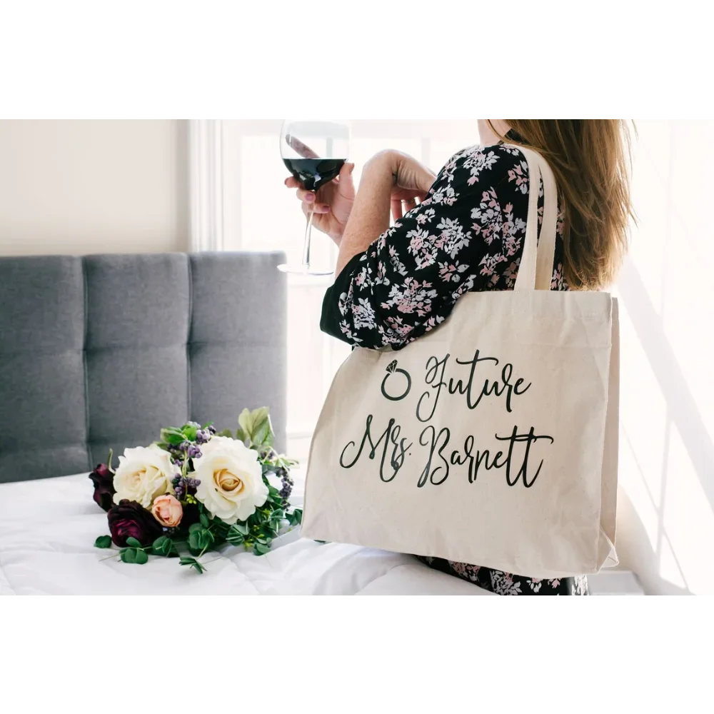 "Personalized Future Mrs Tote Bag with Zipper | Bachelorette, Bridal Shower & Honeymoon – Bridesmaid Gift & Wedding Tote"
"Personalized Future Mrs Tote Bag with Zipper | Bachelorette, Bridal Shower & Honeymoon – Bridesmaid Gift & Wedding Tote"