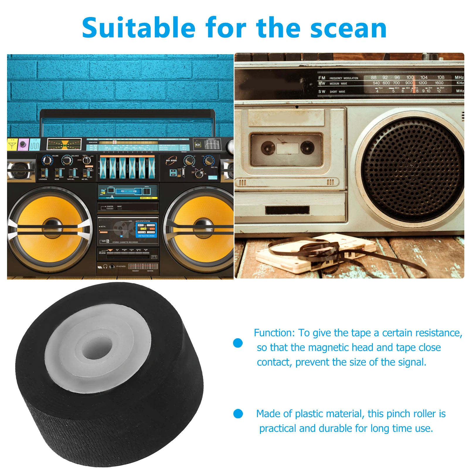 12 Pcs Cassette Tape Transport Replacement Bearing Roller Player Parts Rubber Deck Pinch Wheel
12 Pcs Cassette Tape Transport Replacement Bearing Roller Player Parts Rubber Deck Pinch Wheel