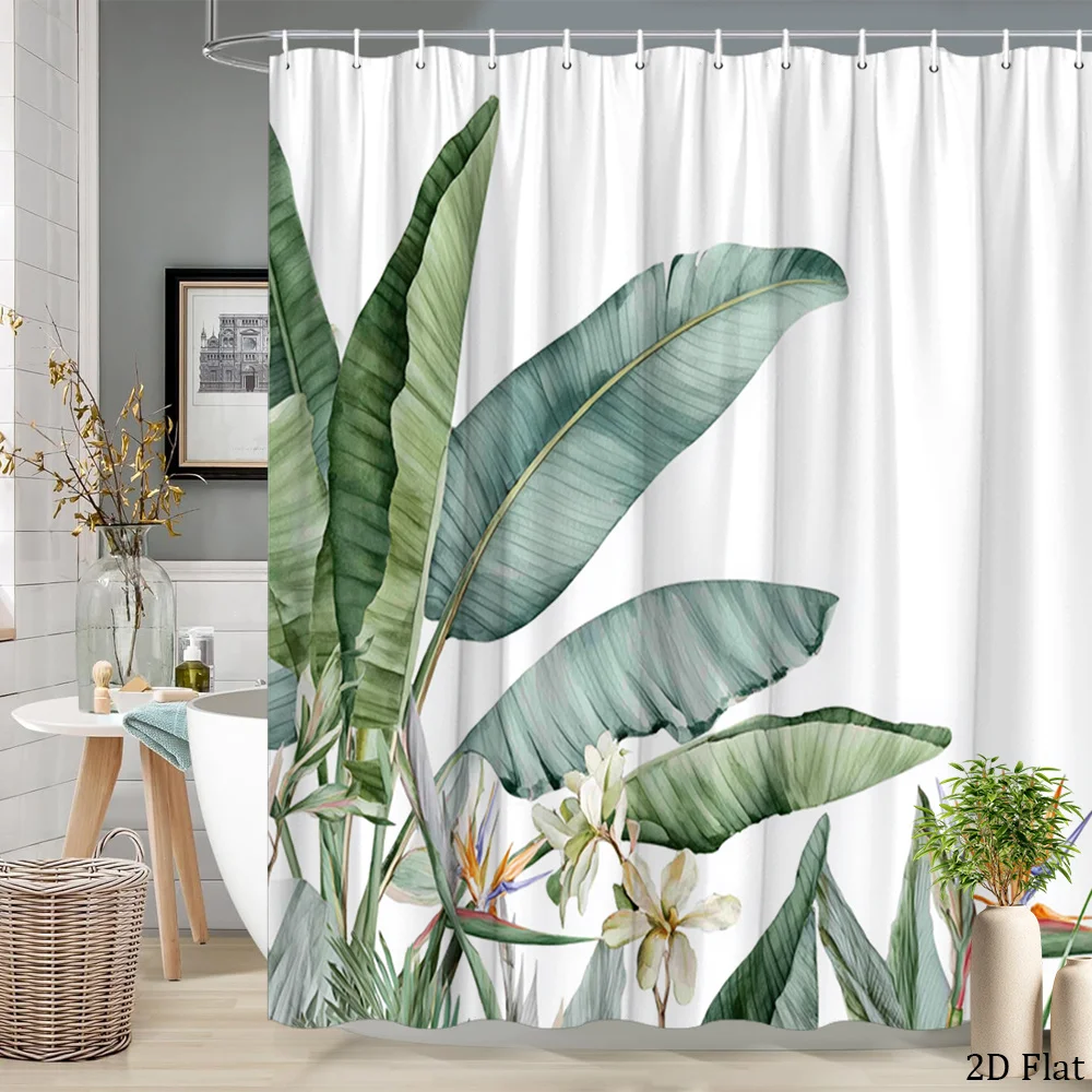 Stylish Tropical Leaf Print Shower Curtain Boho Jungle Botanical Green Bathroom Shower Curtain 180x200cm Waterproof Decor
Stylish Tropical Leaf Print Shower Curtain Boho Jungle Botanical Green Bathroom Shower Curtain 180x200cm Waterproof Decor