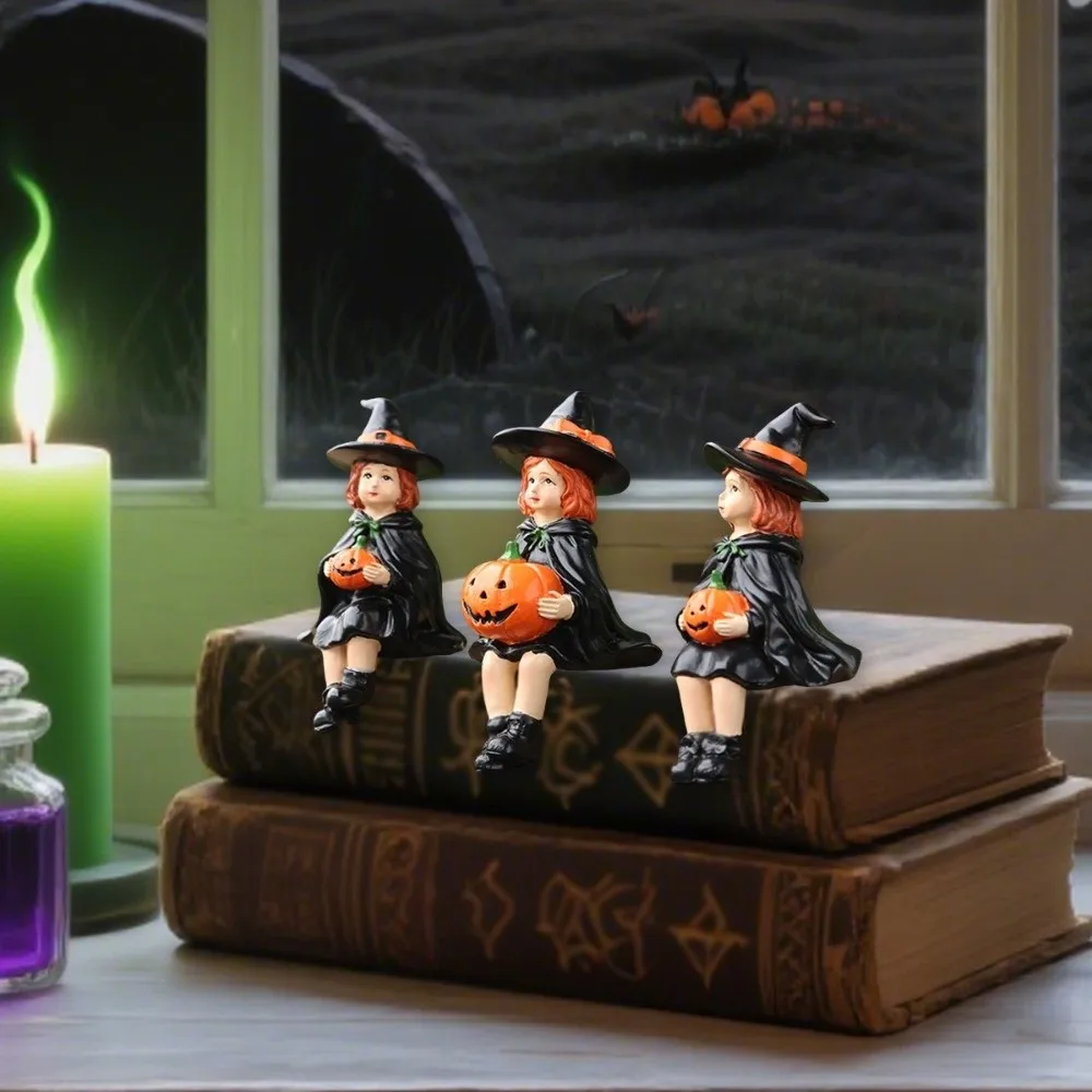 3pcs Cute Witch Holding Pumpkin Statue Handmade Decoration Halloween Statue Resin Crafts Pumpkin Witch Figurine
3pcs Cute Witch Holding Pumpkin Statue Handmade Decoration Halloween Statue Resin Crafts Pumpkin Witch Figurine