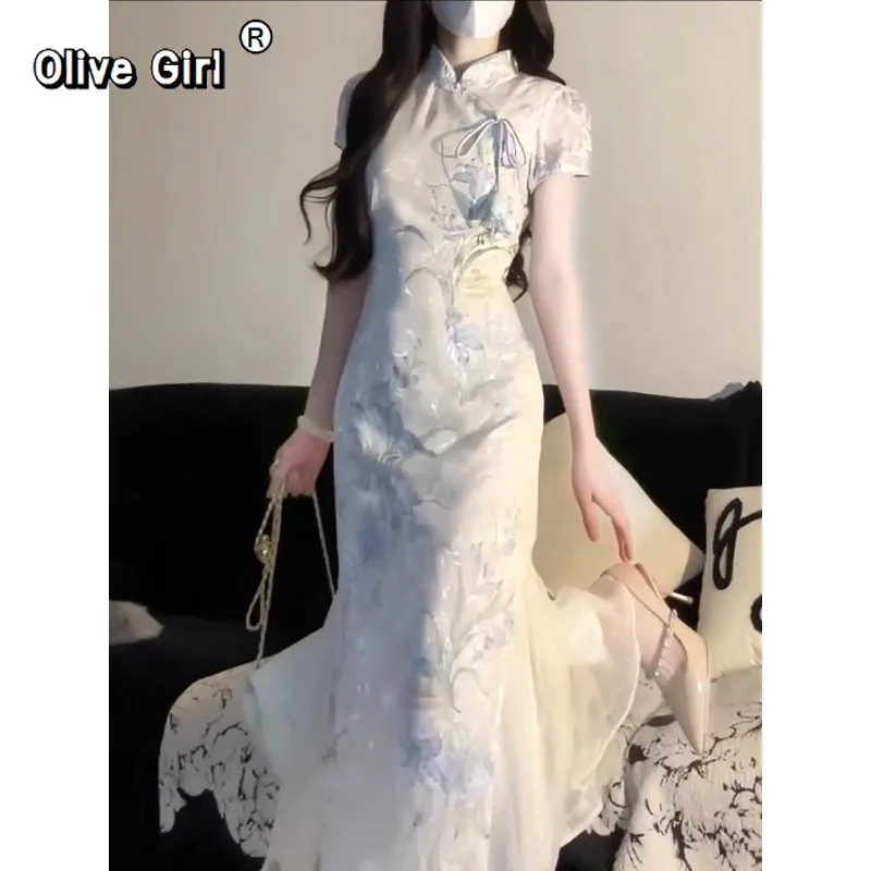 Olivegirl Exquisite Dress Elegant and Sweet Printed Cheongsam Qipao Young Girls High-end Waist Cinched Chinese Cheongsam Dress
Olivegirl Exquisite Dress Elegant and Sweet Printed Cheongsam Qipao Young Girls High-end Waist Cinched Chinese Cheongsam Dress