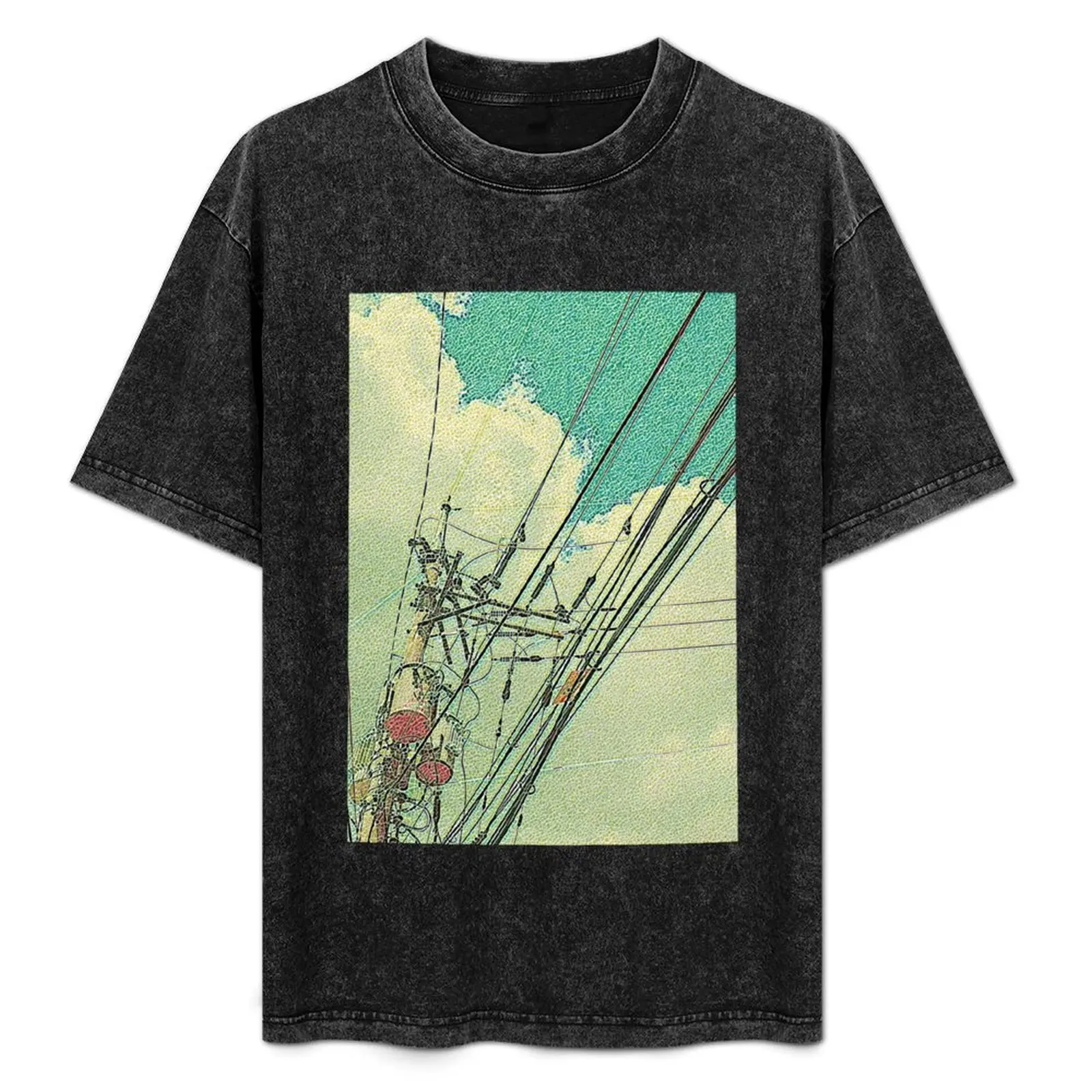 Electric pole and blue sky mosaic T-Shirt Basic Short Sleeve Cotton Blend T-Shirt
Electric pole and blue sky mosaic T-Shirt Basic Short Sleeve Cotton Blend T-Shirt