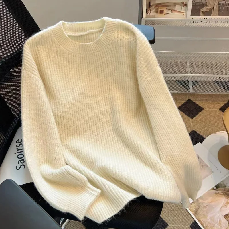 Beige NEW Women Clothing Vintage Knitting Red Sweater Round Neck Long Sleeve Casual Korean Fashion Baggy Female Winter Tops
Beige NEW Women Clothing Vintage Knitting Red Sweater Round Neck Long Sleeve Casual Korean Fashion Baggy Female Winter Tops