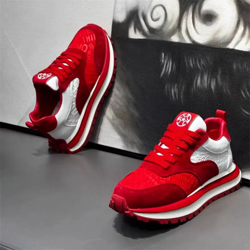 Casual Sport Shoes for Men Spring Teenagers Versatile Thick Bottom Heightening Red Waffle Agan Dad Shoes Fashionable Low Top
Casual Sport Shoes for Men Spring Teenagers Versatile Thick Bottom Heightening Red Waffle Agan Dad Shoes Fashionable Low Top