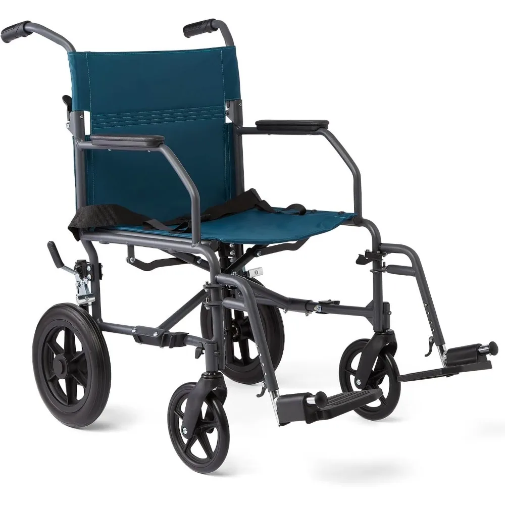 Durable Folding Steel Transport Wheelchair with 12-Inch Wheels, 19-Inch Seat Width, Gray Frame, Microban, Teal Upholstery
Durable Folding Steel Transport Wheelchair with 12-Inch Wheels, 19-Inch Seat Width, Gray Frame, Microban, Teal Upholstery