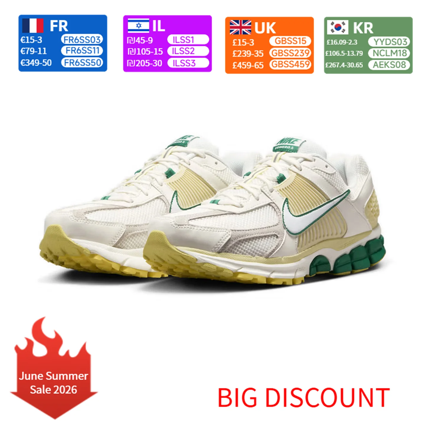 Nike Zoom Vomero 5 Comfortable Low-Top Casual Training City Commuter Running Shoes Unisex Beige Green FN8361-100
Nike Zoom Vomero 5 Comfortable Low-Top Casual Training City Commuter Running Shoes Unisex Beige Green FN8361-100