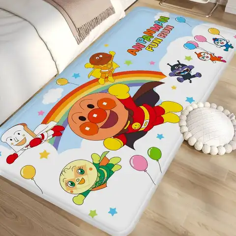 Classic Kawaii Anime A-Anpanman Entrance Door Mat Washable Non-Slip Living Room Sofa Chairs Area Mat Kitchen Welcome Doormat