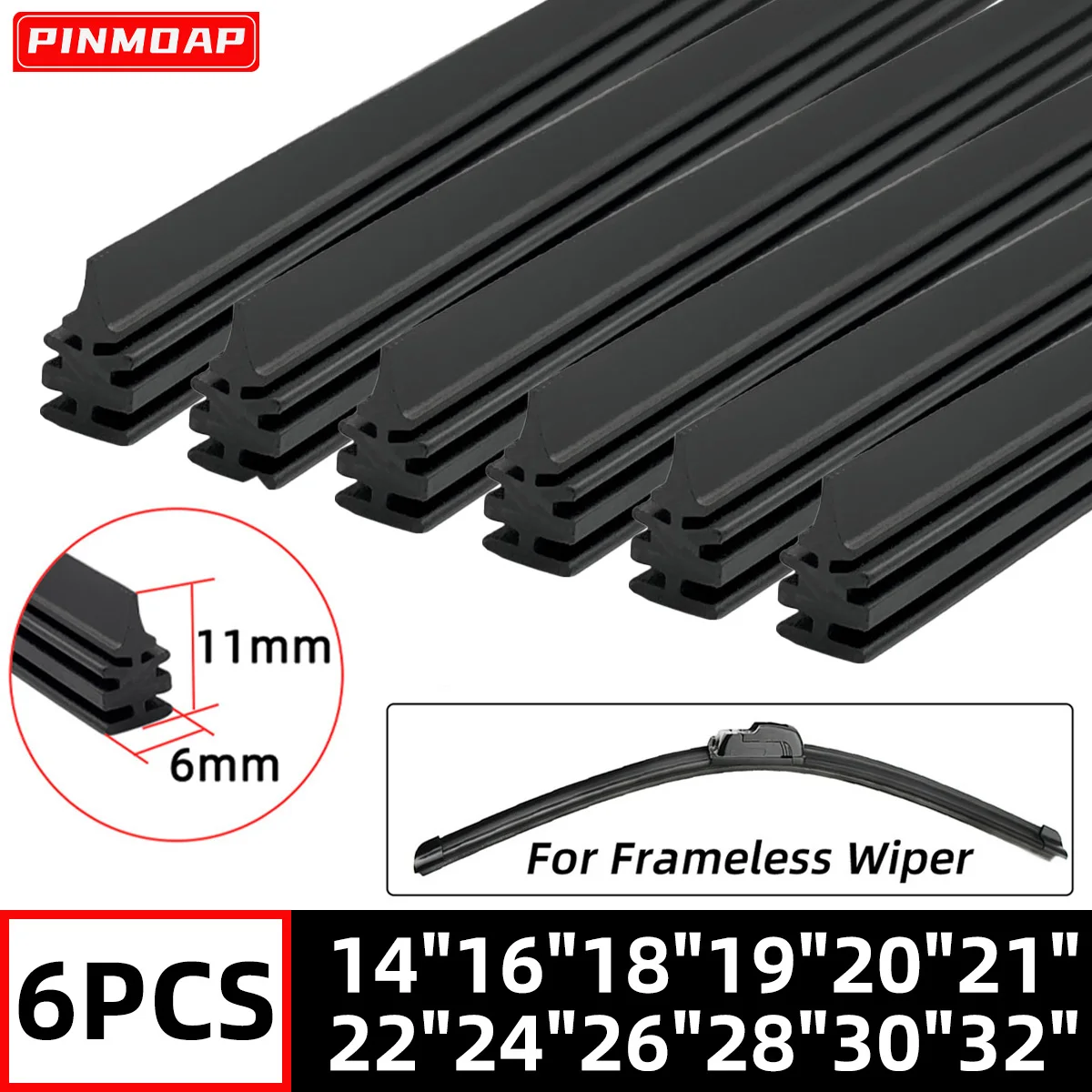 PINMOAP 6mm Natural Rubber Strip Car Wiper Filler Strip Is Suitable For Frameless Wipers 14"16"18"19"20"21"22"24"26"28"30"32"
PINMOAP 6mm Natural Rubber Strip Car Wiper Filler Strip Is Suitable For Frameless Wipers 14"16"18"19"20"21"22"24"26"28"30"32"