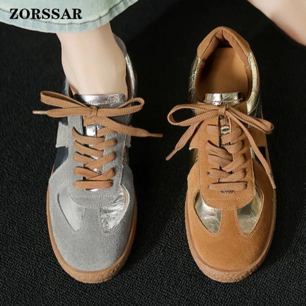 Women's Suede Leather Low-Top Trainers Retro German Style with Tan Laces Soft Crepe Sole Casual Walking Shoes for Daily Outings
Women's Suede Leather Low-Top Trainers Retro German Style with Tan Laces Soft Crepe Sole Casual Walking Shoes for Daily Outings
