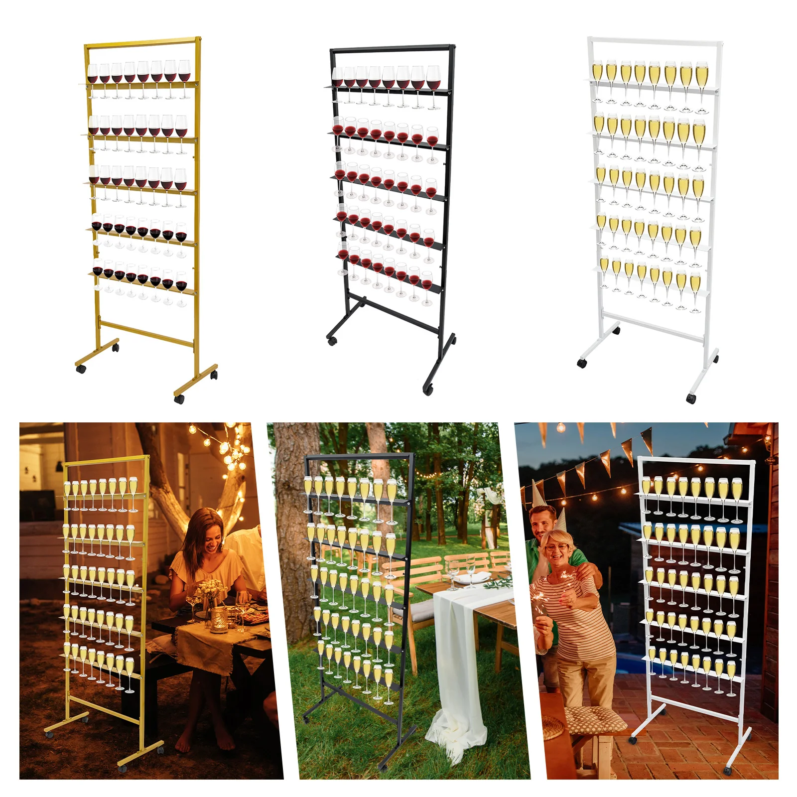 5-Tier Champagne Glass Holder Wine Glass Holder Metal Champagne Flutes Display Stand for Party White/Black/Gold
5-Tier Champagne Glass Holder Wine Glass Holder Metal Champagne Flutes Display Stand for Party White/Black/Gold