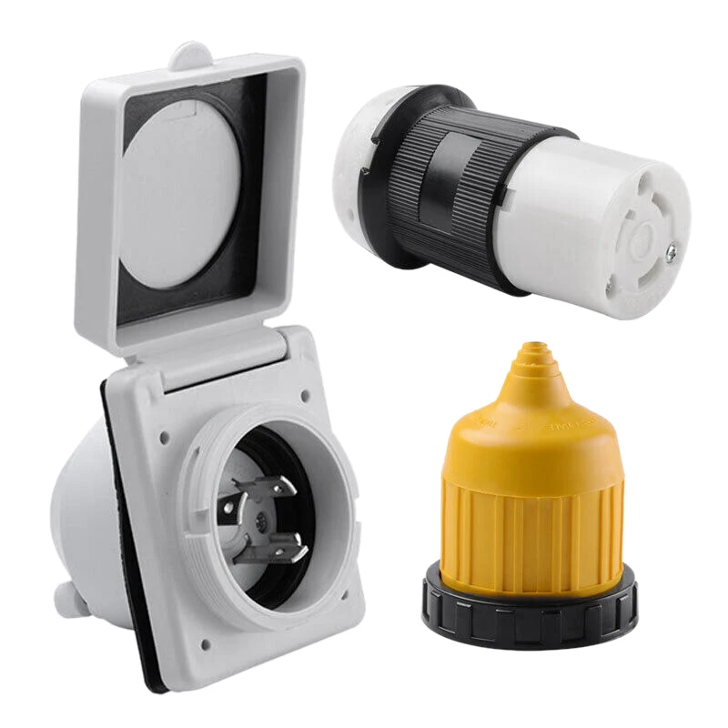 3Pcs 125V Rv Power Twist Lock Plug Inlet 30Amp Female Locking Connector With Cover Rv Power Socket Waterproof Cover Set
3Pcs 125V Rv Power Twist Lock Plug Inlet 30Amp Female Locking Connector With Cover Rv Power Socket Waterproof Cover Set