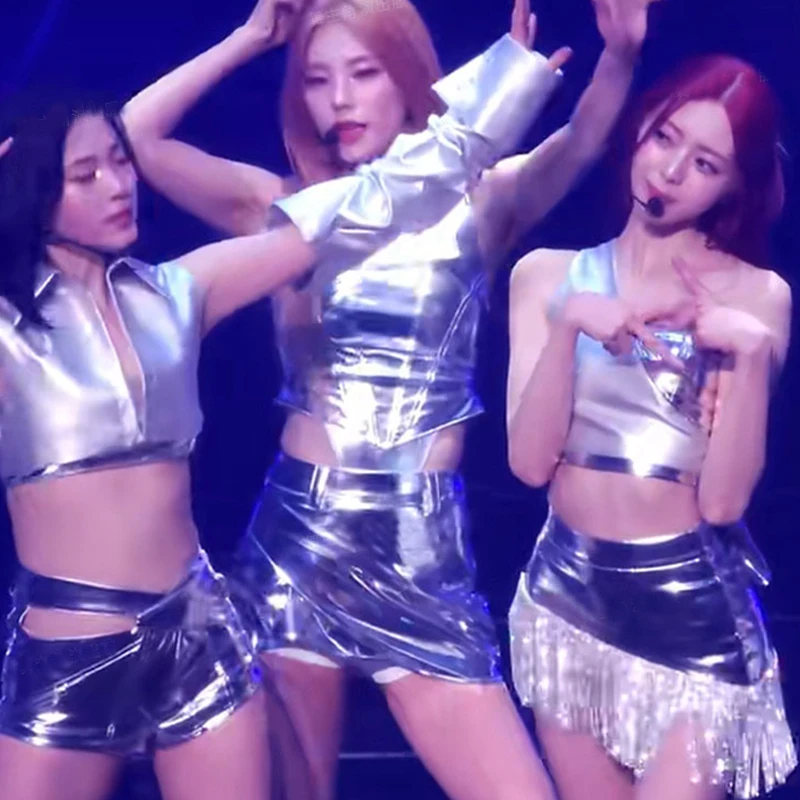 Fashion Group Singer Kpop Outfit Silver Suit Women'S Jazz Dance Costume Bar Ds Dj Stage Performance Clothing Rave Wear DWY9932
Fashion Group Singer Kpop Outfit Silver Suit Women'S Jazz Dance Costume Bar Ds Dj Stage Performance Clothing Rave Wear DWY9932