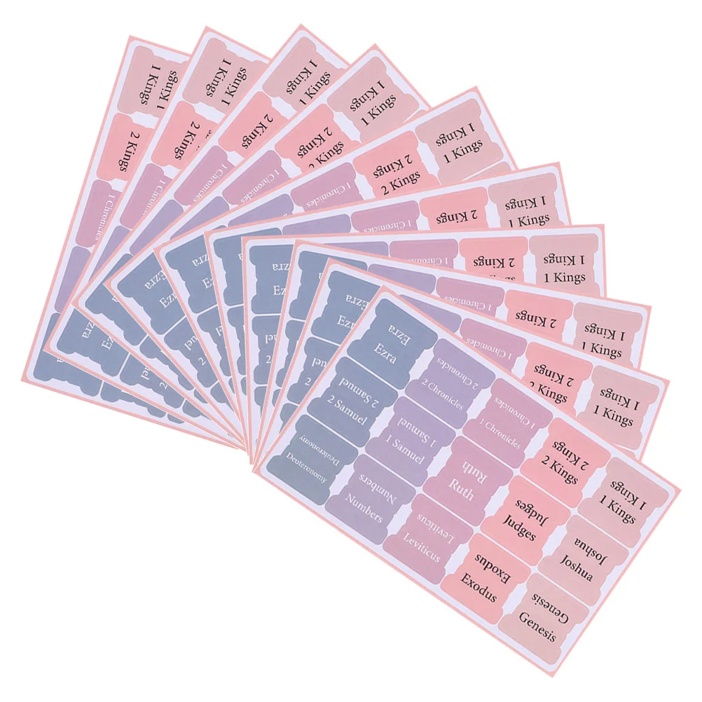 10 Sheets Bible Index Tags Labels Books Page Tabs Dividers Coated Paper Mini Accessories Women
10 Sheets Bible Index Tags Labels Books Page Tabs Dividers Coated Paper Mini Accessories Women