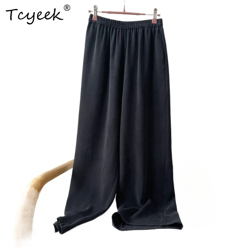 Tcyeek 32Momme 93% Mulberry Silk Casual Pants Women 2026 Summer Clothes Elastic Waist Straight Pants Woman Pantalones De Mujer
Tcyeek 32Momme 93% Mulberry Silk Casual Pants Women 2026 Summer Clothes Elastic Waist Straight Pants Woman Pantalones De Mujer