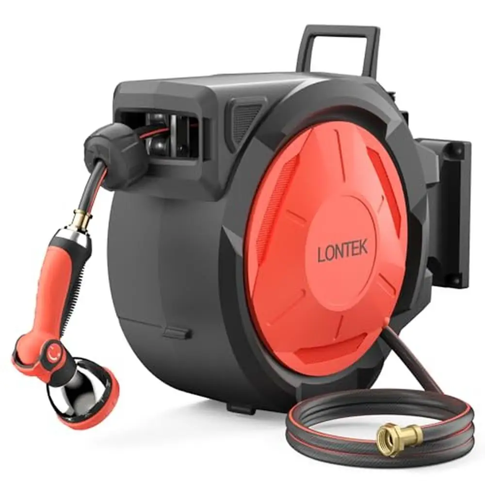 Retractable Garden Hose Reel Wall Mount 65ft Water Hose with 10 Function Sprayer Nozzle
Retractable Garden Hose Reel Wall Mount 65ft Water Hose with 10 Function Sprayer Nozzle