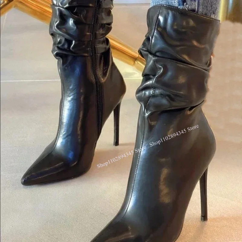 Black Fold Mid Calf Zipper Boots Thin High Heel Pointed Toe Fashionable Sexy Novel Western Winter Woman Shoes Zapatillas Mujer
Black Fold Mid Calf Zipper Boots Thin High Heel Pointed Toe Fashionable Sexy Novel Western Winter Woman Shoes Zapatillas Mujer