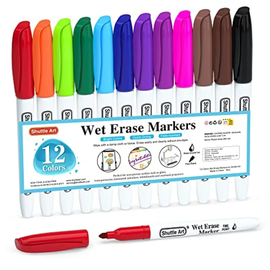 Wet Erase Markers, 1mm Fine Tip Overhead Projectors Transparency Smudge-Free Markers, Works for Laminated Calendars Whiteboard
Wet Erase Markers, 1mm Fine Tip Overhead Projectors Transparency Smudge-Free Markers, Works for Laminated Calendars Whiteboard