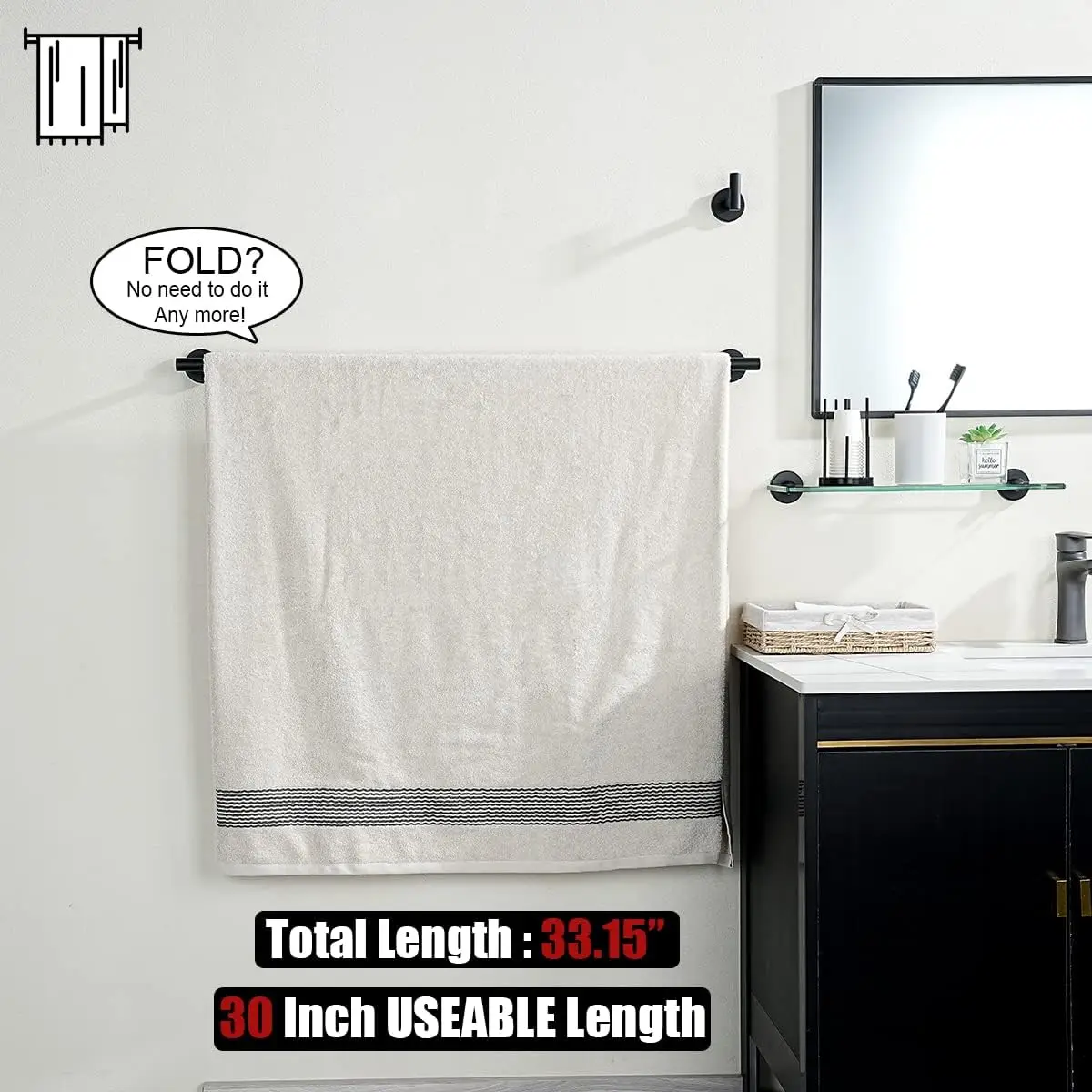 Jqk Black Bath Towel Bar, 30 Inch 304 Stainless Steel Thicken 0.8Mm Towel Rack Bathroom, Towel Holder Matte Black Wall Mount,
Jqk Black Bath Towel Bar, 30 Inch 304 Stainless Steel Thicken 0.8Mm Towel Rack Bathroom, Towel Holder Matte Black Wall Mount,