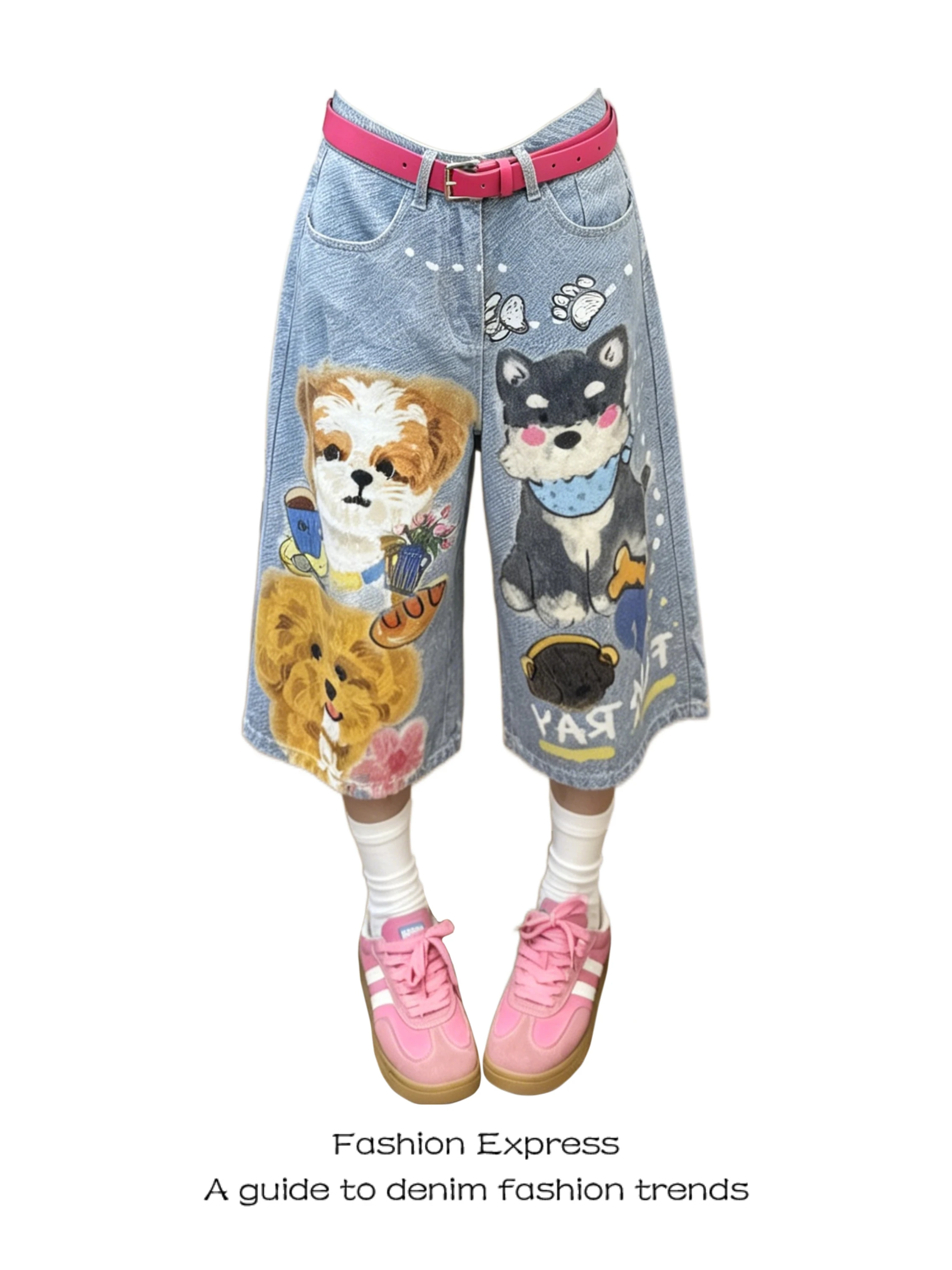 High Waist Wide Leg Denim Shorts Women's Summer 2026 New Style American Light Blue Animal Graffiti Seven-Foot Pants
High Waist Wide Leg Denim Shorts Women's Summer 2026 New Style American Light Blue Animal Graffiti Seven-Foot Pants