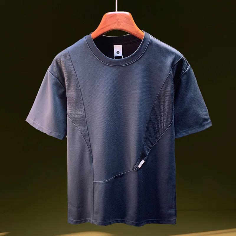 New summer 2025 spliced short sleeved T-shirt for men with a niche design, trendy and versatile casual round neck top
New summer 2025 spliced short sleeved T-shirt for men with a niche design, trendy and versatile casual round neck top