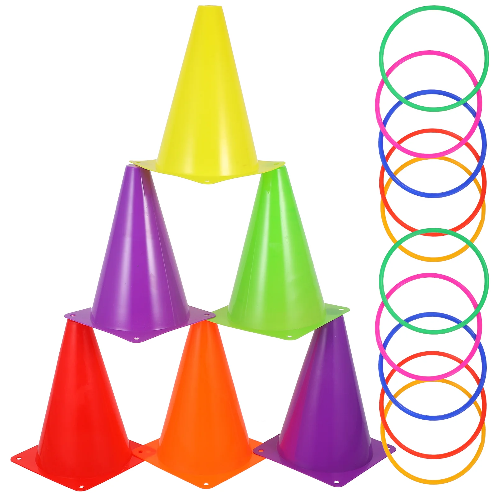 20pcs Toss Rings 6pcs Ice Cream Cones Throwing Toy Kids Sensory Training Basketball Soccer Colored Party Game Tool
20pcs Toss Rings 6pcs Ice Cream Cones Throwing Toy Kids Sensory Training Basketball Soccer Colored Party Game Tool
