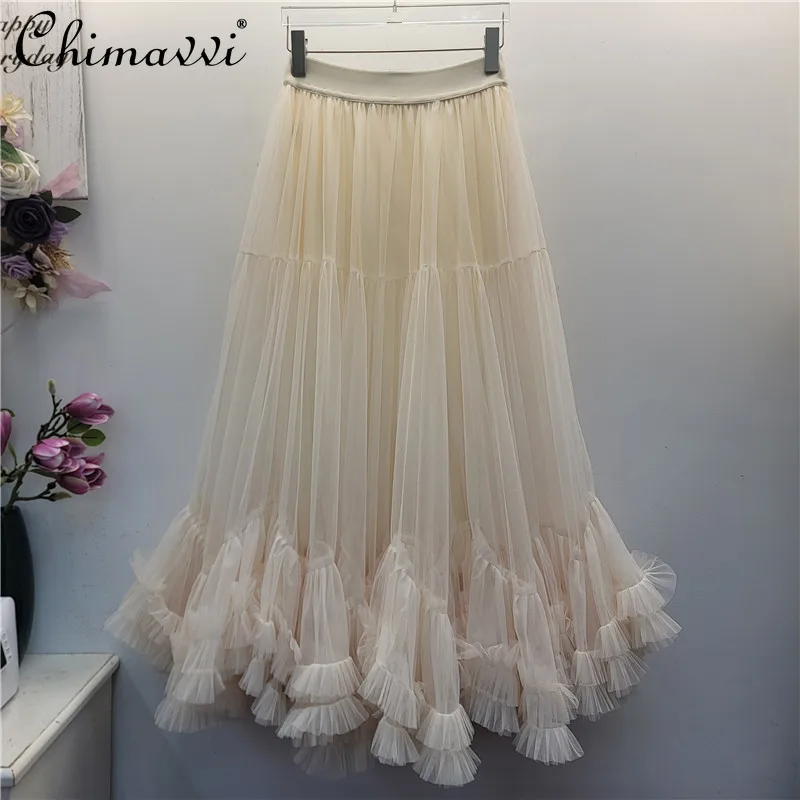 Extra Large Swing Design Fashion Mesh Skirt Sweet Girl Elegant Fungus Lace A-line Large Swing Tutu Skirt 2026 Summer New
Extra Large Swing Design Fashion Mesh Skirt Sweet Girl Elegant Fungus Lace A-line Large Swing Tutu Skirt 2026 Summer New