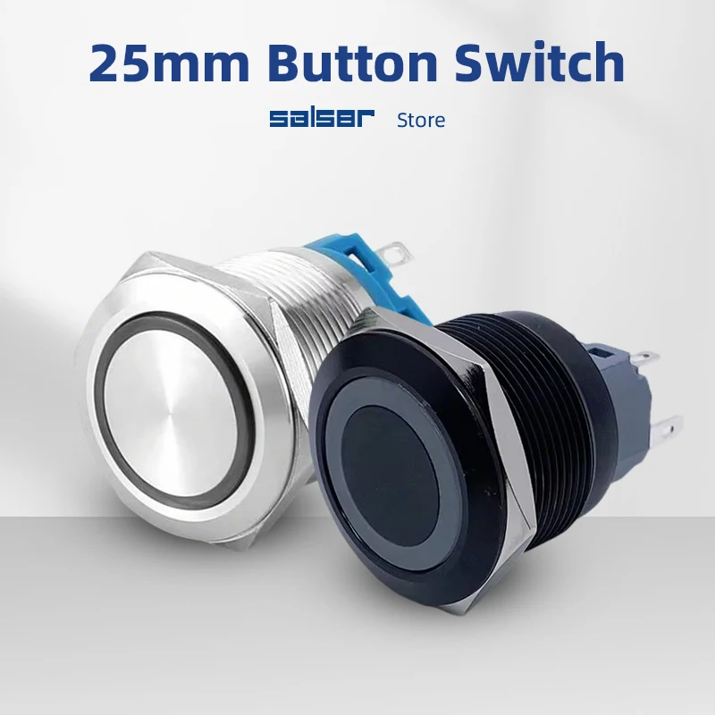25mm Metal Push Button Switch DIY Reset Self-locking Power Supply With LED Light Flat Circular Waterproof Stainless Steel
25mm Metal Push Button Switch DIY Reset Self-locking Power Supply With LED Light Flat Circular Waterproof Stainless Steel