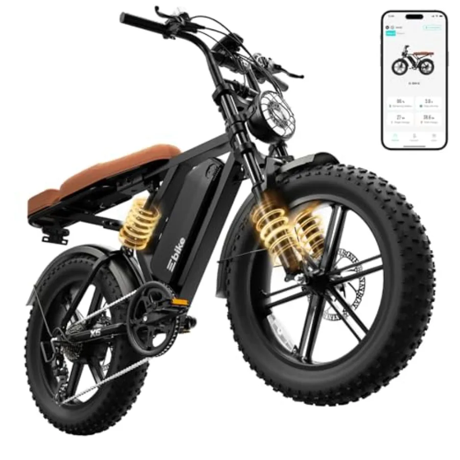 Electric Bike for Adults 1500W Peak Motor 48V 15Ah Battery 60 Miles Range 28 MPH 20 All-Terrain E Bike with Rear Seat Full Susp
Electric Bike for Adults 1500W Peak Motor 48V 15Ah Battery 60 Miles Range 28 MPH 20 All-Terrain E Bike with Rear Seat Full Susp