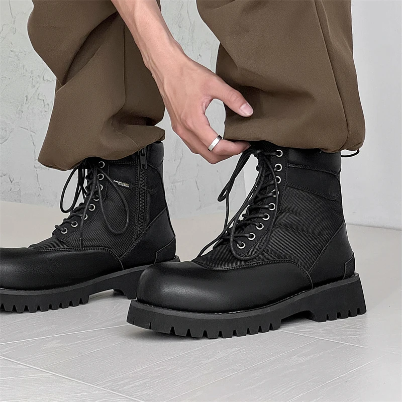 Autumn Hight Quality Classic British Street Style Leather Boots For Men Black Hombre Daily Casual Dress Height Increasing Shoes
Autumn Hight Quality Classic British Street Style Leather Boots For Men Black Hombre Daily Casual Dress Height Increasing Shoes