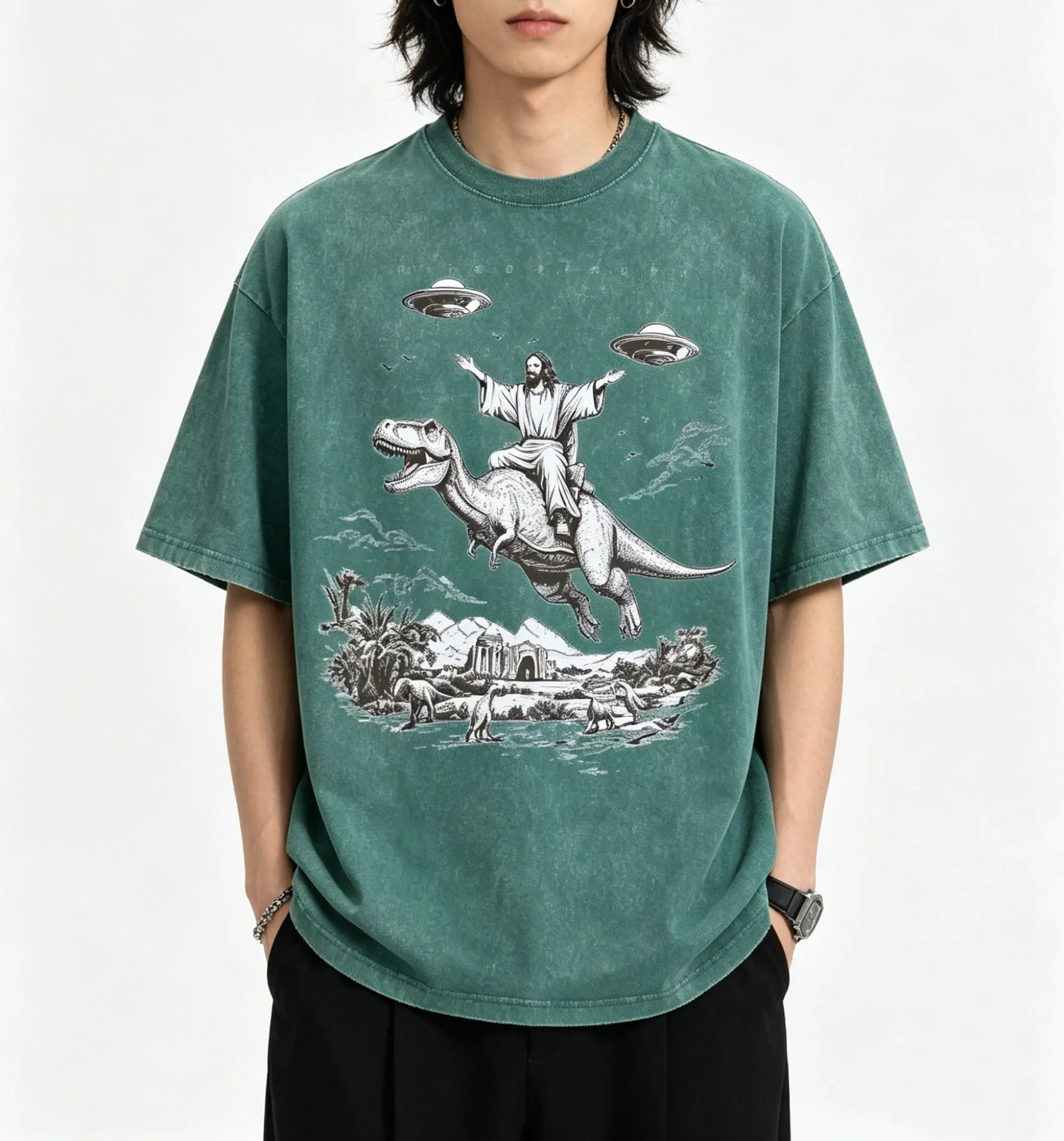 Vintage Washed Distressed T Shirt Cartoon Dinosaur Print Unisex Short Sleeve Tee Casual Streetwear Student Vacation Tops
Vintage Washed Distressed T Shirt Cartoon Dinosaur Print Unisex Short Sleeve Tee Casual Streetwear Student Vacation Tops