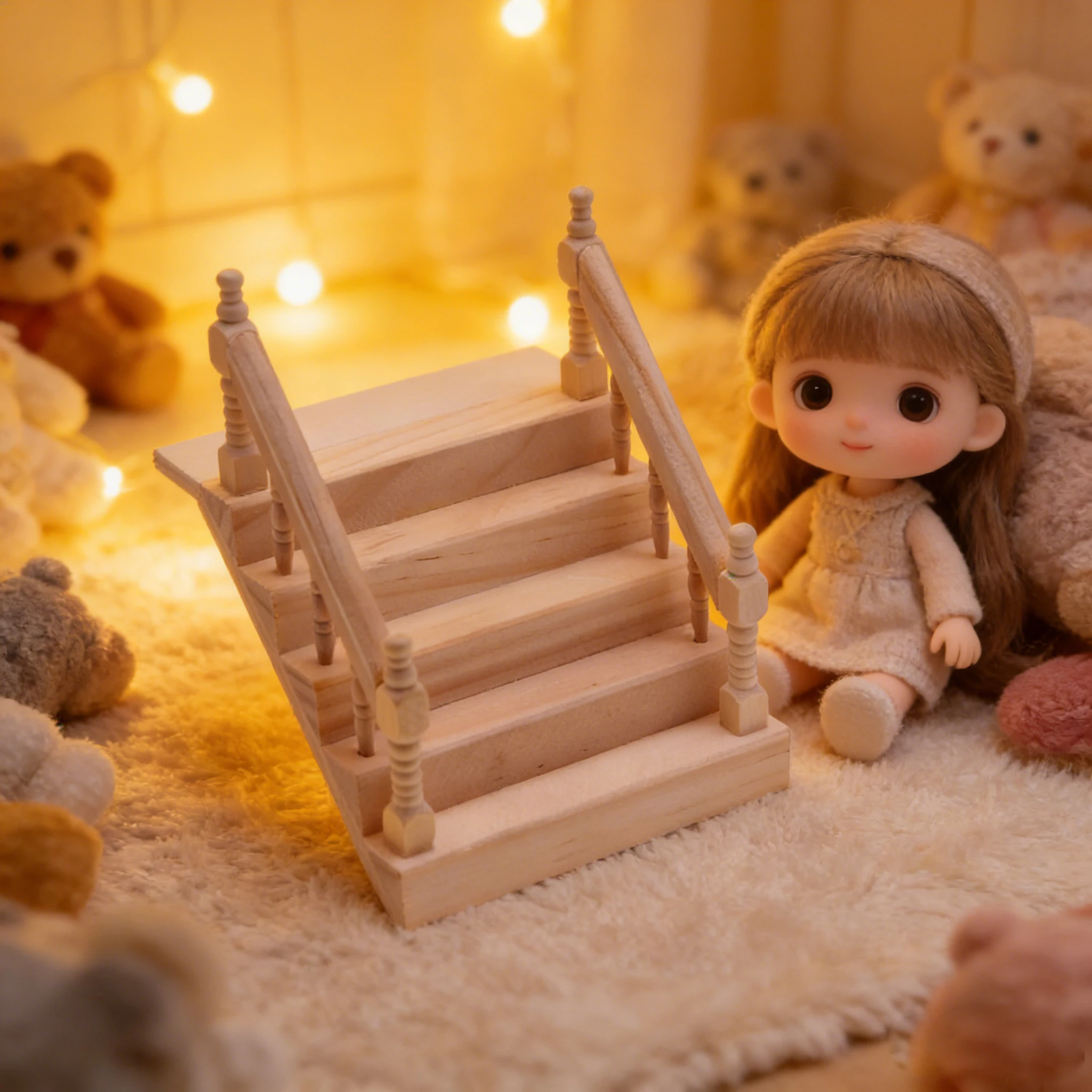 1:12 Dollhouse Miniature Wooden Staircase with Handrail, Plain Stairway Model, Mini Stair Furniture for Room Decor
1:12 Dollhouse Miniature Wooden Staircase with Handrail, Plain Stairway Model, Mini Stair Furniture for Room Decor