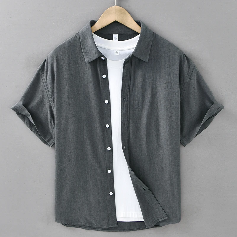 2026 Summer New Simple Classic Pure Cotton Short Sleeve Shirt for Men Clothing Slim Solid Color Shirts
2026 Summer New Simple Classic Pure Cotton Short Sleeve Shirt for Men Clothing Slim Solid Color Shirts