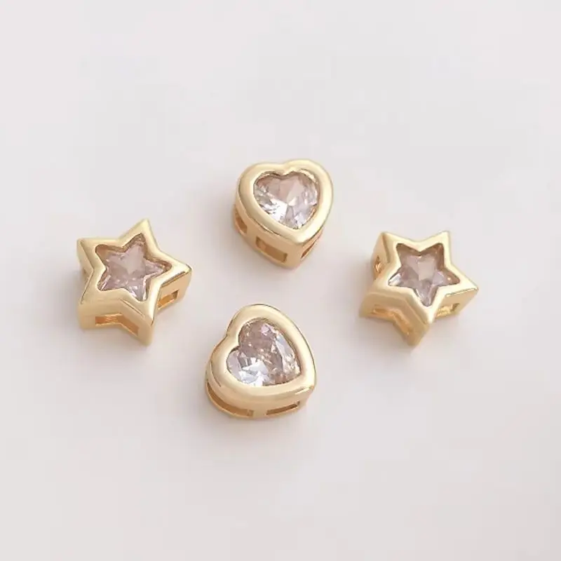 14K Gold Plated Zircon peach heart star shaped beads pendant handmade diy beads bracelet necklace accessories
14K Gold Plated Zircon peach heart star shaped beads pendant handmade diy beads bracelet necklace accessories
