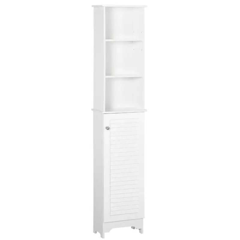 HOMCOM Tall Bathroom Storage Cabinet/Freestanding Linen Tower with 3-Tier Open Adjustable Shelf and Cupboard, White
HOMCOM Tall Bathroom Storage Cabinet/Freestanding Linen Tower with 3-Tier Open Adjustable Shelf and Cupboard, White