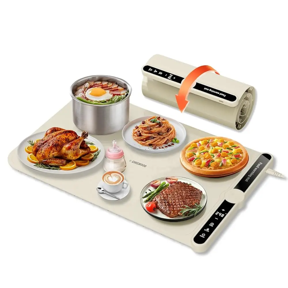Food Warming Mat - Electric Warming Tray, 9 Temperature Levels, 6 Hours Timer, Portable Roll-Up Silicone Food Warmer Mat For
Food Warming Mat - Electric Warming Tray, 9 Temperature Levels, 6 Hours Timer, Portable Roll-Up Silicone Food Warmer Mat For