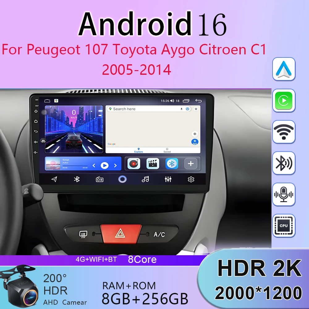 For Peugeot 107 Toyota Aygo Citroen C1 2005 2006 2007 2008 2009 2010 2011-2014 Android Car Radio Multimedia Player Carplay Auto
For Peugeot 107 Toyota Aygo Citroen C1 2005 2006 2007 2008 2009 2010 2011-2014 Android Car Radio Multimedia Player Carplay Auto