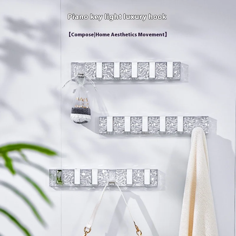 Light luxury hook with no trace and strong adhesive hook, kitchen door back coat hook, bathroom row transparent coat hook
Light luxury hook with no trace and strong adhesive hook, kitchen door back coat hook, bathroom row transparent coat hook