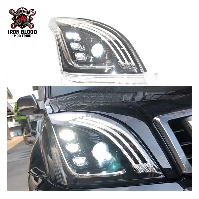 Suitable for 2003-2009 LC120 , Prado FJ120 modified to Maybach style headlights
Suitable for 2003-2009 LC120 , Prado FJ120 modified to Maybach style headlights