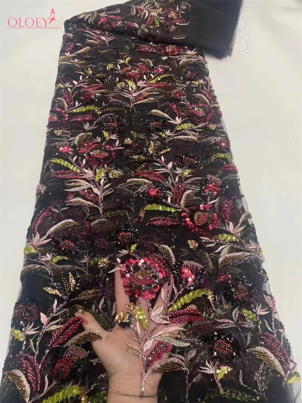 Fashion Elegant French Embroidery Beaded Lace Fabric African Nigerian With Sequins Fabric For Wedding Dress
Fashion Elegant French Embroidery Beaded Lace Fabric African Nigerian With Sequins Fabric For Wedding Dress