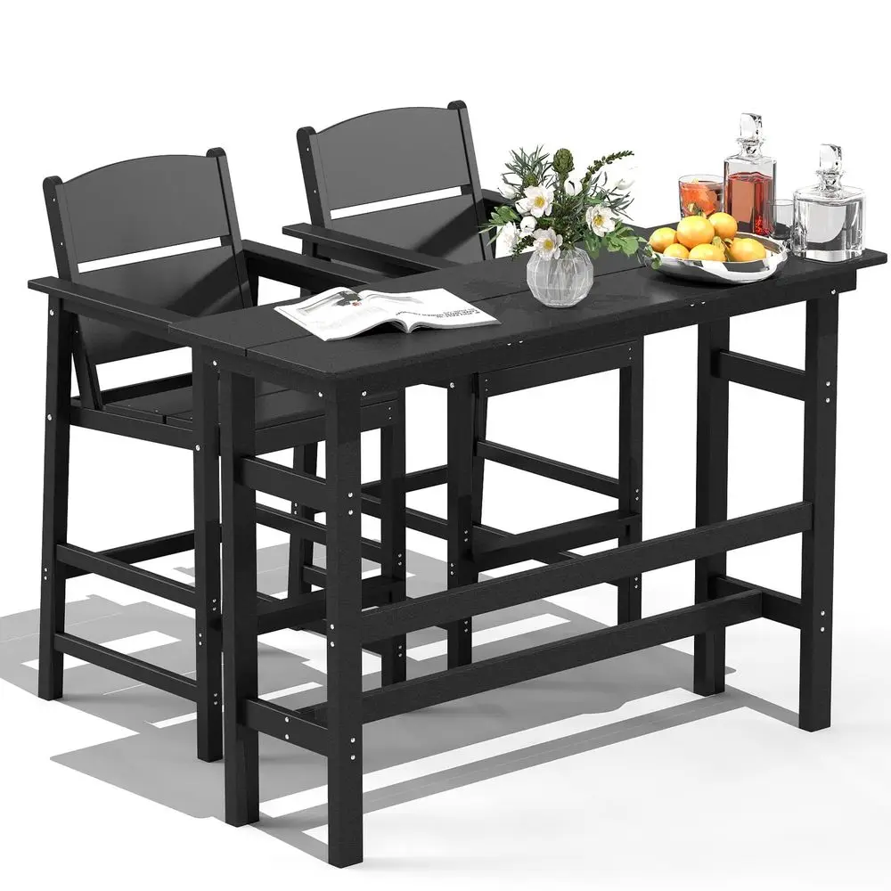 3 Piece Outdoor Bar Height Table and Chairs, All Weather HDPE Patio Bar Set Outdoor Bistro Set,Adirondack Bar Chairs Set of 2 O
3 Piece Outdoor Bar Height Table and Chairs, All Weather HDPE Patio Bar Set Outdoor Bistro Set,Adirondack Bar Chairs Set of 2 O