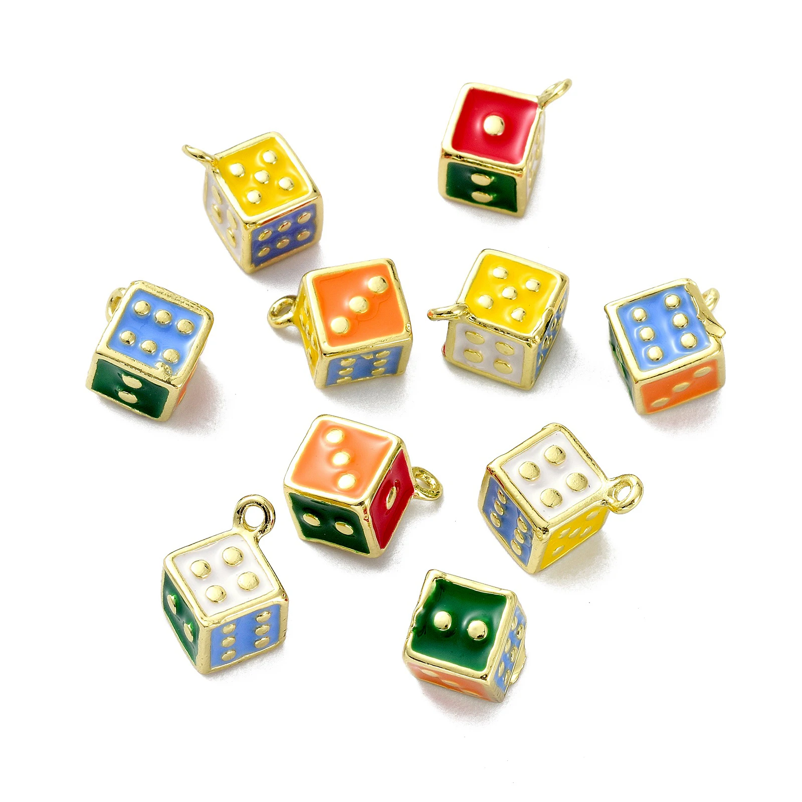 10Pcs Alloy Dice Enamel Pendant, Hole: 0.05 Inch(1.2mm) For Jewelry Making DIY Earrings Necklace Supplies
10Pcs Alloy Dice Enamel Pendant, Hole: 0.05 Inch(1.2mm) For Jewelry Making DIY Earrings Necklace Supplies