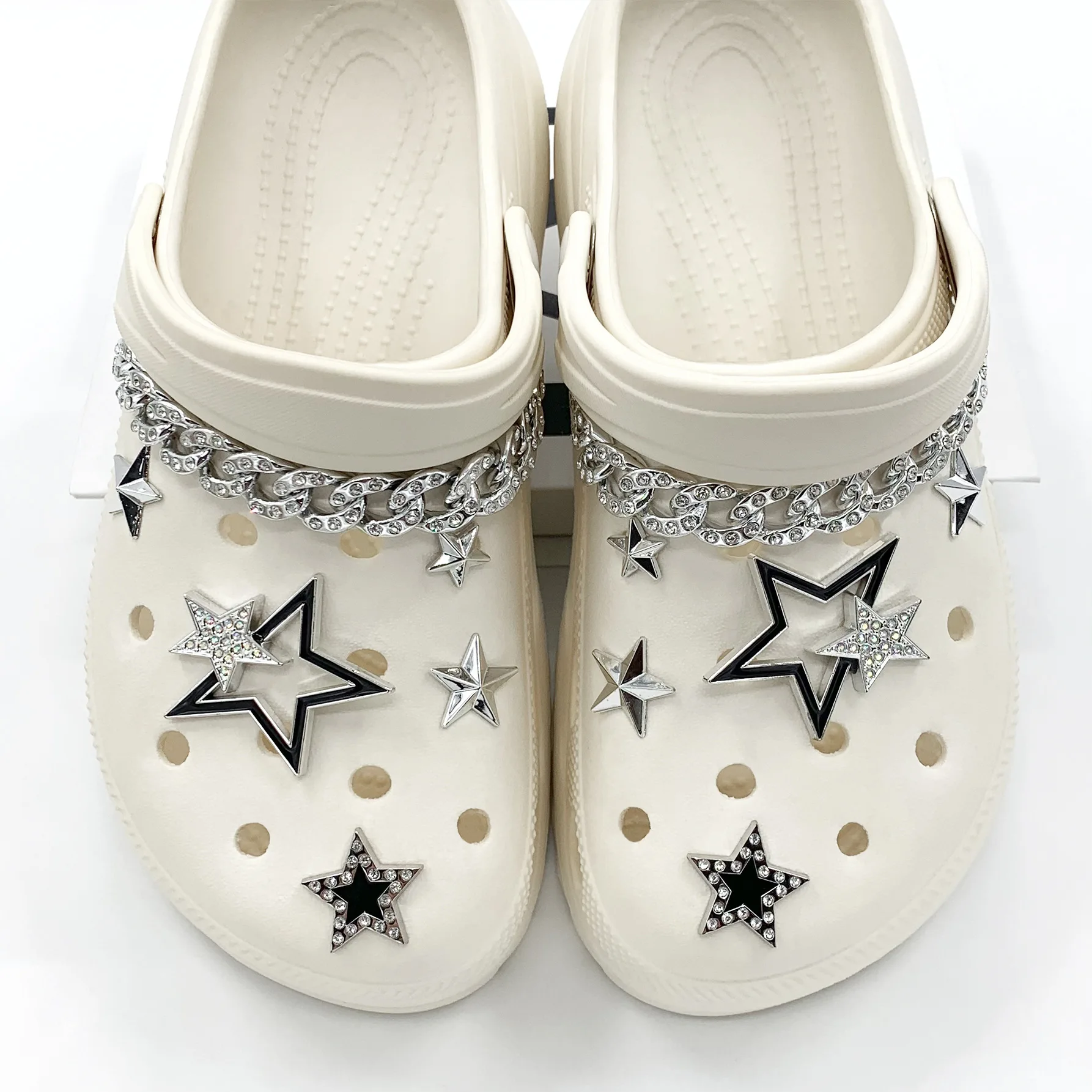 YNPO 12PCS Fashion Shoe Charms Set Accessories Hole Shoe Buckle Metal Rhinestone Chain Five Pointed Star DIY Shoes Decorations
YNPO 12PCS Fashion Shoe Charms Set Accessories Hole Shoe Buckle Metal Rhinestone Chain Five Pointed Star DIY Shoes Decorations