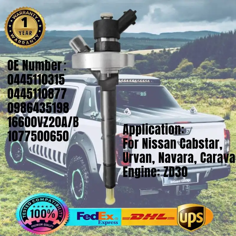 0445110315 0445110877 0986435198 16600VZ20A/B 1077500650 Топливная форсунка Common Rail для двигателя Nissan Cabstar Urvan Navara ZD30
0445110315 0445110877 0986435198 16600VZ20A/B 1077500650 Топливная форсунка Common Rail для двигателя Nissan Cabstar Urvan Navara ZD30