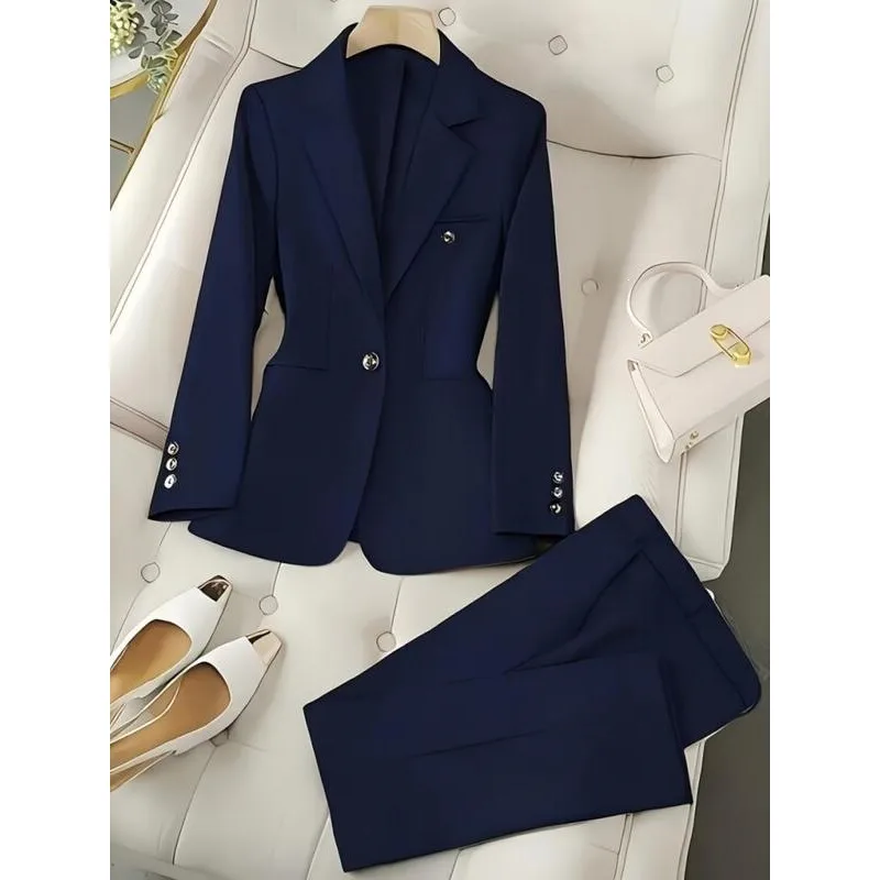 Button down Suit Set Women's Button up Formal Wear Fashionable Spring Collection Female Customers Exclusive Merchandise
Button down Suit Set Women's Button up Formal Wear Fashionable Spring Collection Female Customers Exclusive Merchandise