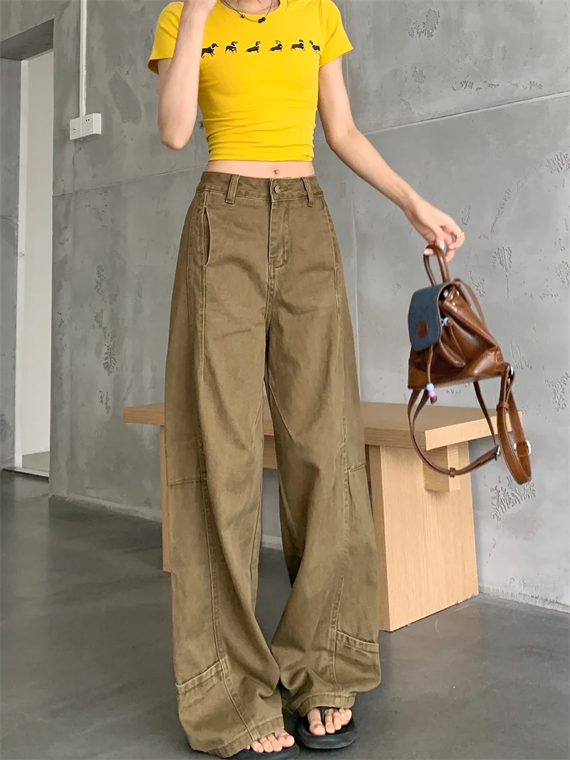 Y2K 2025 Summer Women's Jeans - Oversized Khaki Denim Pants High Waist Wide Leg Draped Trousers American Street Style
Y2K 2025 Summer Women's Jeans - Oversized Khaki Denim Pants High Waist Wide Leg Draped Trousers American Street Style