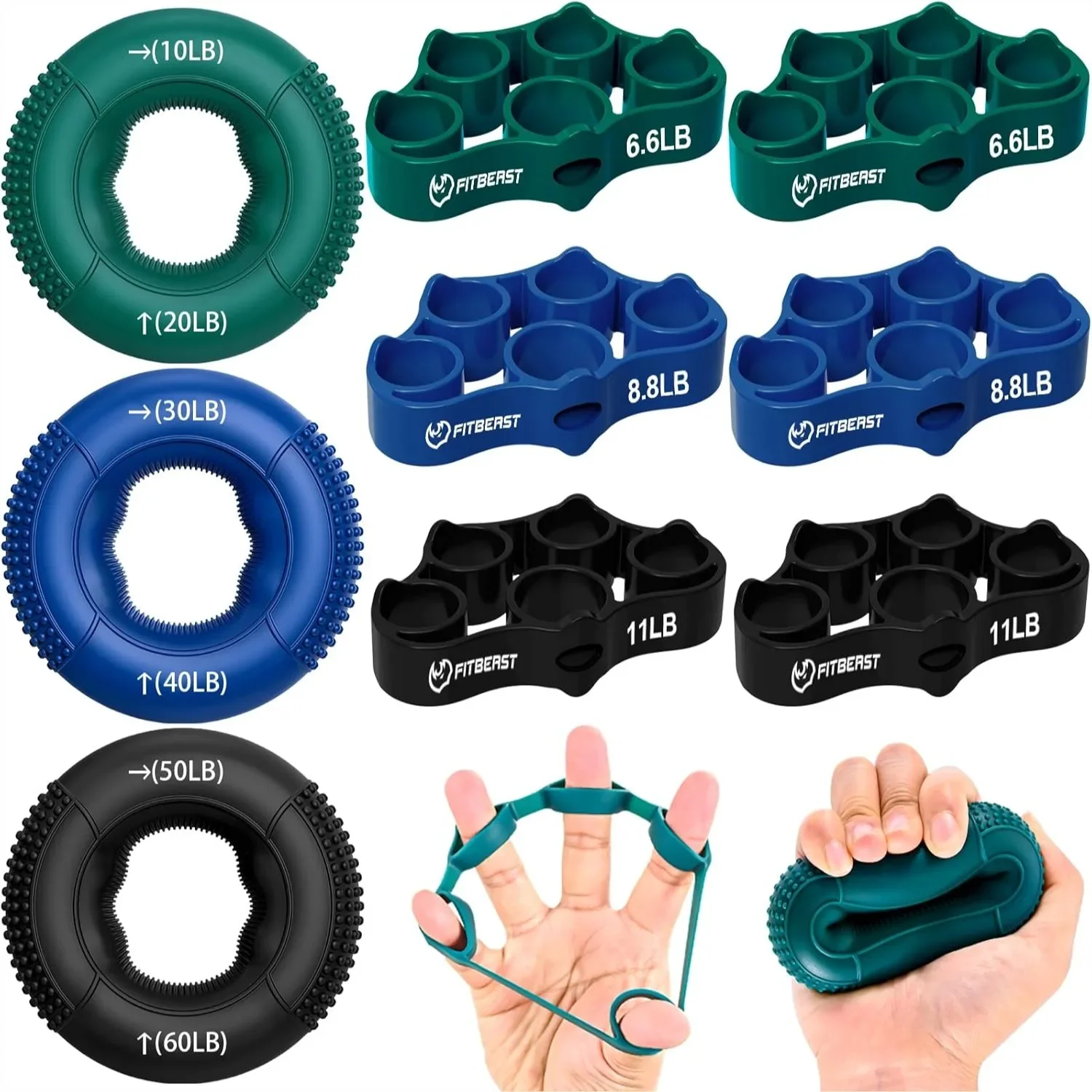 Grip Strength Trainer 9-Piece Kit for Hand, Finger & Forearm Strengthening, with Resistance Rings and Stretch Bands for Recovery
Grip Strength Trainer 9-Piece Kit for Hand, Finger & Forearm Strengthening, with Resistance Rings and Stretch Bands for Recovery