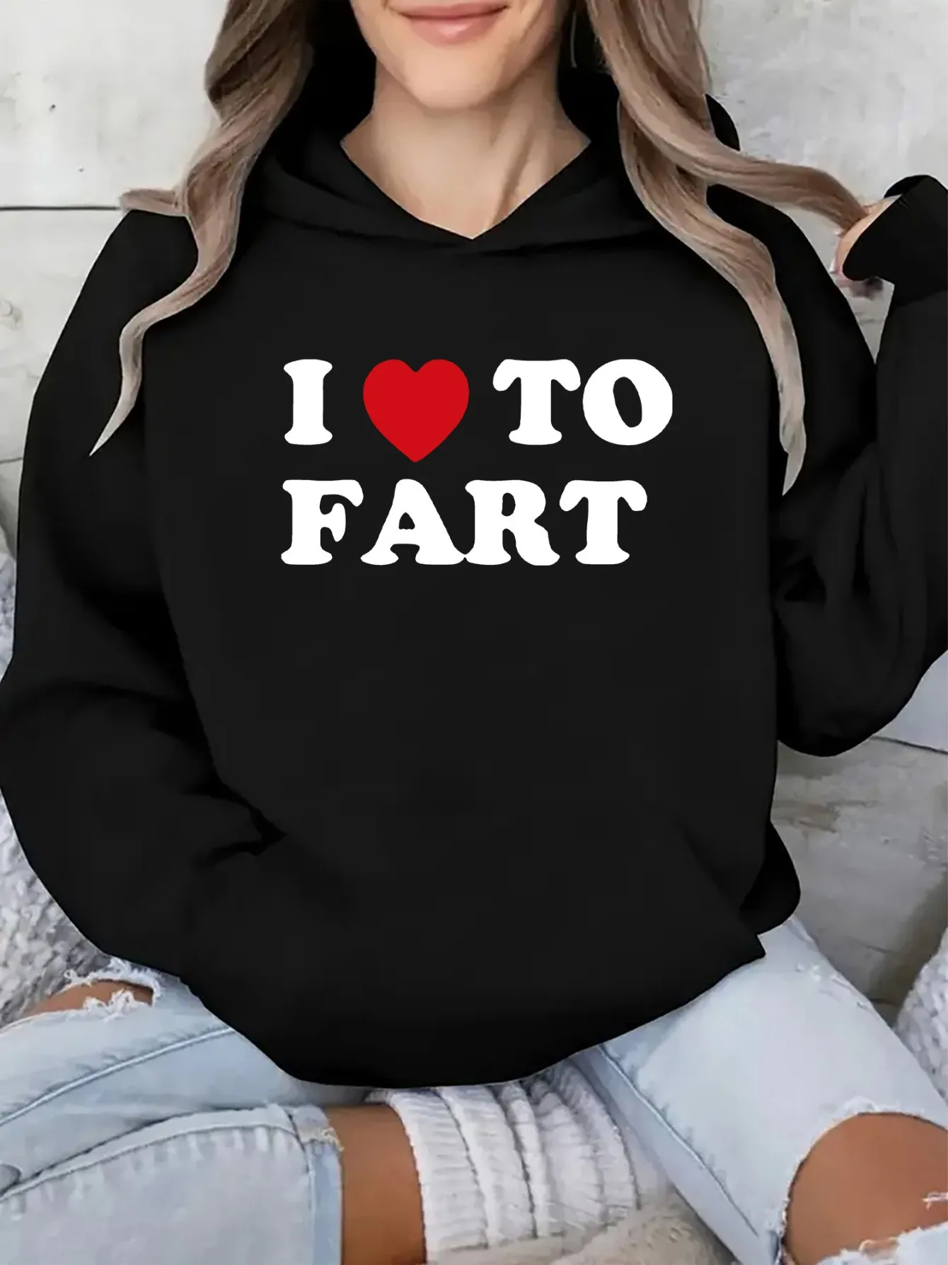 "Love Bloating" Pattern Hoodie - Black with white text and hearts - Soft casual pullover shirt
"Love Bloating" Pattern Hoodie - Black with white text and hearts - Soft casual pullover shirt